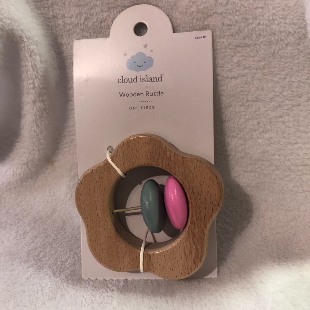 Cloud Island wooden flower baby rattle toy Target